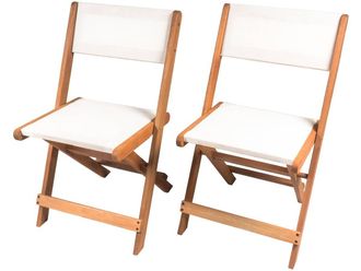 Habitat et Jardin Habitat Et Jardin - Conjunto De 2 Sillas Plegables En Madera Ex&oacute;tica seoul - Maple - Beige