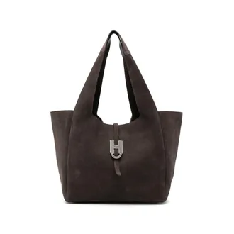 Hogan Trend Logo-plaque Suede Tote Bag