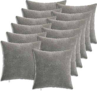 vidaXL Funda De Almohada 12 Uds. Heerlen Gris Oscuro 40 X 40 Cm Vidaxl