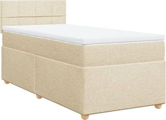 vidaXL Vidaxl - Cama box spring con colchón tela color crema 90x190 cm