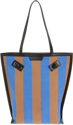 Proenza Schouler North/South Days Stripe Canvas Tote in Sapphire/rust at Nordstrom