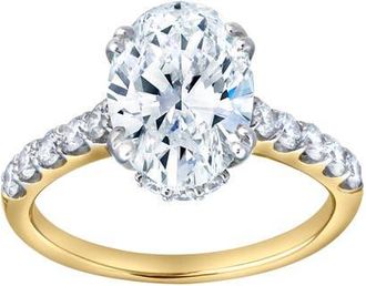 LuvMyJewelry Isidora 3.5 Cts 14K Yellow Gold Oval Lab Grown Diamond Hidden Halo Engagement Ring at Nordstrom, Size 5.5