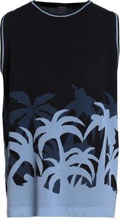 8 by YOOX MULTICOLOR COTTON JACQUARD SLEEVELESS SWEATER