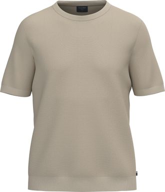 Olymp T-Shirt OLYMP, Herren, Gr. XXL, beige, Strick, Obermaterial: 50% Baumwolle, 50% Lyocell, regular fit normal, Rundhals, Rippb&uuml;ndchen, Shirts T-Shirt, R
