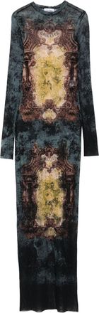 Jean Paul Gaultier Maxi Dress in Dark Green Sheer Fabric
