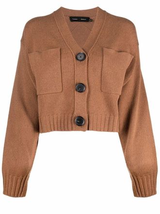Proenza Schouler Cardigan con tasca frontale - Marrone