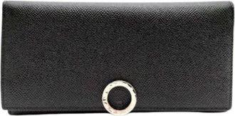 Bulgari Pre-owned Wallets, female, Black, Size: ONE SIZE Pre-owned Leather Wallet