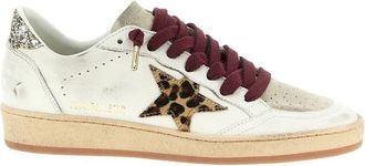 Golden Goose Ball Star Sneakers In Nappa Leather With Horsy Star And Glittered Heel Tab Shoes