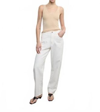 Enza Costa Stretch Silk Knit Tank Top In Beige