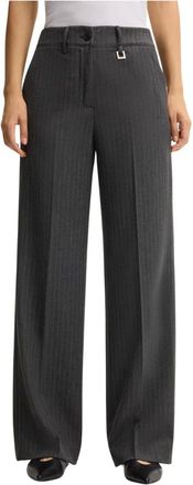 Joop Pantalones Anchos con Raya Fina y Cintur&oacute;n de Logo - Trousers - Mujer - Gris - M