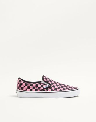 Valentino Garavani Sneaker Slip-On Valentino Garavani And Vans In Tessuto Con Stampa VLogo Checkerboard Uomo PINK ORCHID/NERO 42.5