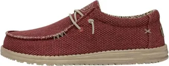 Hey Dude Mens Wally Braided Sneakers In Red