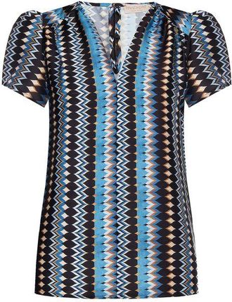 Rinascimento Geometrische Print Mini Jurk Korte Mouwen