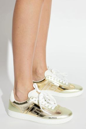 Balmain Swan Sports Shoes, Mens, Gold