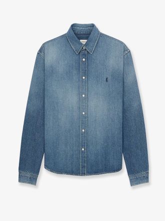 Saint Laurent Camicia Cassandre in denim Horizon Blue - SAINT LAURENT - gender_Man