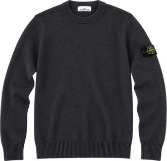 Stone Island Trui met omgekeerde stikseldetails - Heren - Ronde hals truien - Grijs - XL - Wol - Truien & Vesten