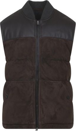 Brioni Dark Brown Suede Puffer Vest