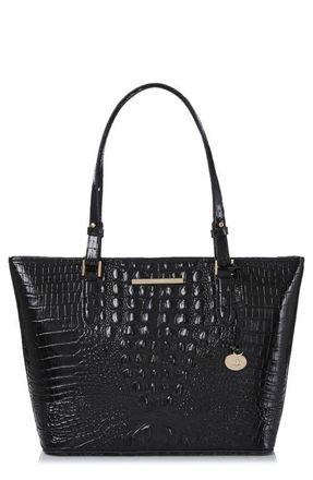 Brahmin Medium Asher Croc Embossed Leather Tote in Black at Nordstrom