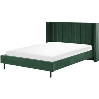 Beliani Beliani - Letto matrimoniale in velluto verde scuro 160x200 cm Villette