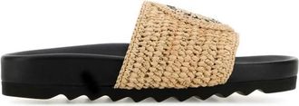 Stella McCartney Raffia Elyse Slippers - Dames - Sandalen - Beige - 36 EU - Schoenen