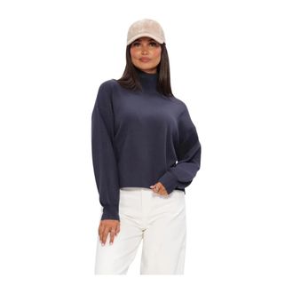 Moss Copenhagen MSCHMercy East M Pullover - Dames - Coltruien - Blauw - L/Xl - Polyester - Truien & Vesten