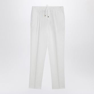 Brunello Cucinelli Brunello Cucinelli White Linen Drawstring Trousers