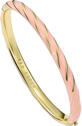 Ted Baker Trinity Twist Enamel Hinge Bracelet in Metallic Gold/Light Pink at Nordstrom