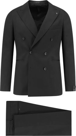 Tagliatore Double-Breasted Suit - male - Tagliatore - Double Breasted Suits - Black - 3XL - Suits