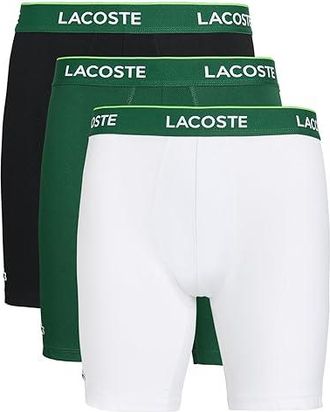 Lacoste 3-Pack Technical Mesh Boxers Mens Underwear Green/White/Black : XL (EUR 7), Elastane/Polyamide