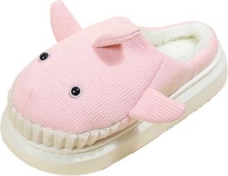 Generic Womens Slippers Cartoon Head Slip On Footwear For Autumn And Winter Warm Home Shoes With Sole Shark Head Design Cozy Indoor Clogs For Her Ladies Slipp
