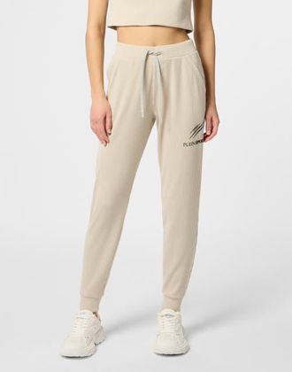 Plein Sport Ribbed Joggers Scratch Women in Offwhite at Nordstrom, Size X-Small