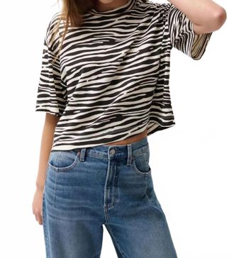 Pistola Denim Mae Cropped Tee In Zebra