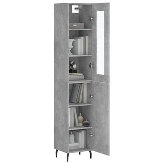 Berkfield Home Highboard Concrete Grey 34.5x34x180 cm Engineered Wood