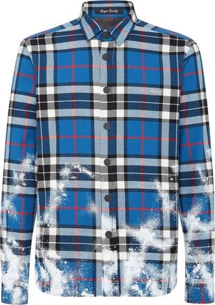 Philipp Plein Casual overhemd - Heren - Casual Overhemden - Blauw - S - Overhemden