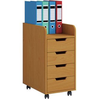 ebuy24 Vcm Roll Container Contenitore laterale con cassetti Dimensioni ca. a. 74 x l. 40 x p. 50 cm Contenitore ufficio - Konal Maxi (Faggio)