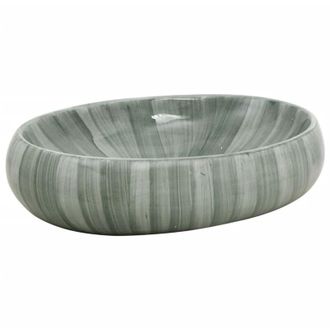 vidaXL Vidaxl - Lavabo Sobre Encimera Ovalado Cer&aacute;mica Verde 59x40x15 Cm