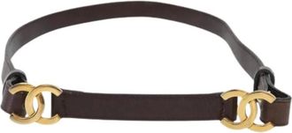 Chanel Pre-owned Belts, female, Brown, Size: ONE SIZE Pre-owned Vintage Leather Belt