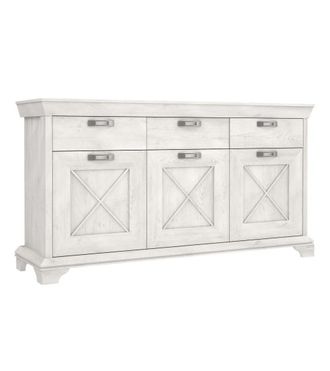 Home Heavenly Aparador 3 puertas + 3 cajones estilo r&uacute;stico blanco pino