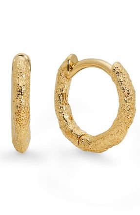 Monica Vinader Antica Textured Mini Huggie Hoop Earrings in Gold Vermeil at Nordstrom