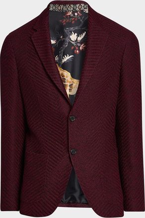 Etro Men & apos;s Wool Jersey Jacquard Single-Breasted Sport Coat