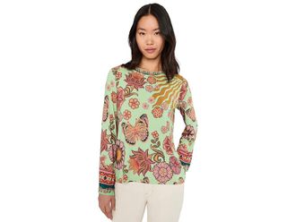 Johnny Was The Janie Favorite Flare Sleeve Crew Neck T-Shirts - End Womens Clothing Green : 2XL, Spandex/Rayon