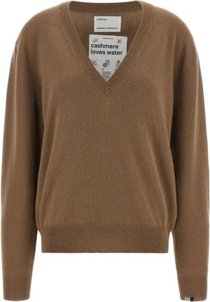 Extreme Cashmere N&deg;492 Ben V-neck Trui - Dames - Cashmere truien - Bruin - ONE Size - Kasjmier - Truien & Vesten
