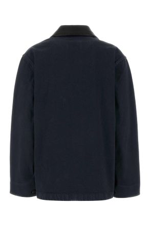 Miu Miu Womens Navy Blue Denim Jacket Ematite Exterior: Cotton Giubbini
