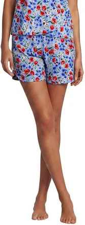 Lands End SunShade UPF 50 5 Board Shorts in Soft Cloud Blue Poppy Floral at Nordstrom, Size 16