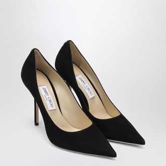 Jimmy Choo London Love 100 Pumps aus schwarzem Wildleder