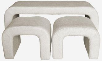 Sweeek Banco Y Taburetes Nido En Borreguito