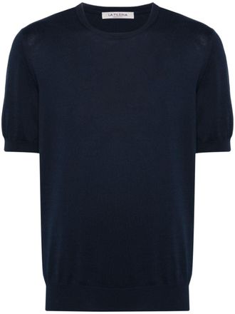 La Fileria Fijngebreide trui - Blauw
