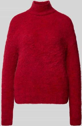 Milano Milano Italy Strickpullover mit Stehkragen und überschnittenen Schultern in Rot, Größe XXL