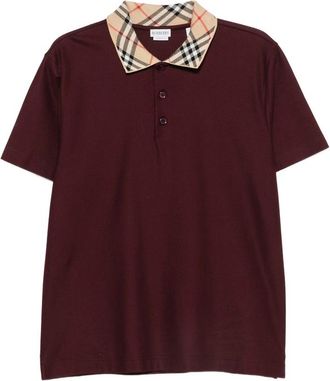 Burberry Check-collar Cotton Polo Shirt