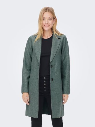 Only Langmantel ONLY ONLCARRIE BONDED COAT OTW NOOS, Damen, Gr. XS, gr&uuml;n (balsam gr&uuml;n detail:melange), Web, Obermaterial: 100% Polyester, meliert, weit ca.